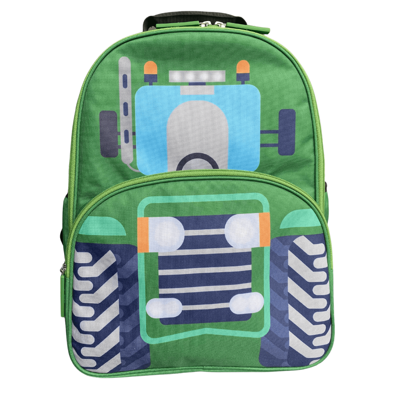 Front on farm Green tractor jude&moo backpack for boys and girls