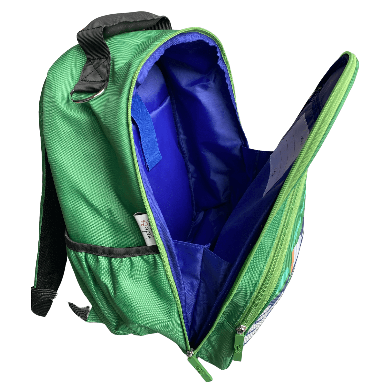 Inside farm Green tractor jude&moo backpack for boys and girls