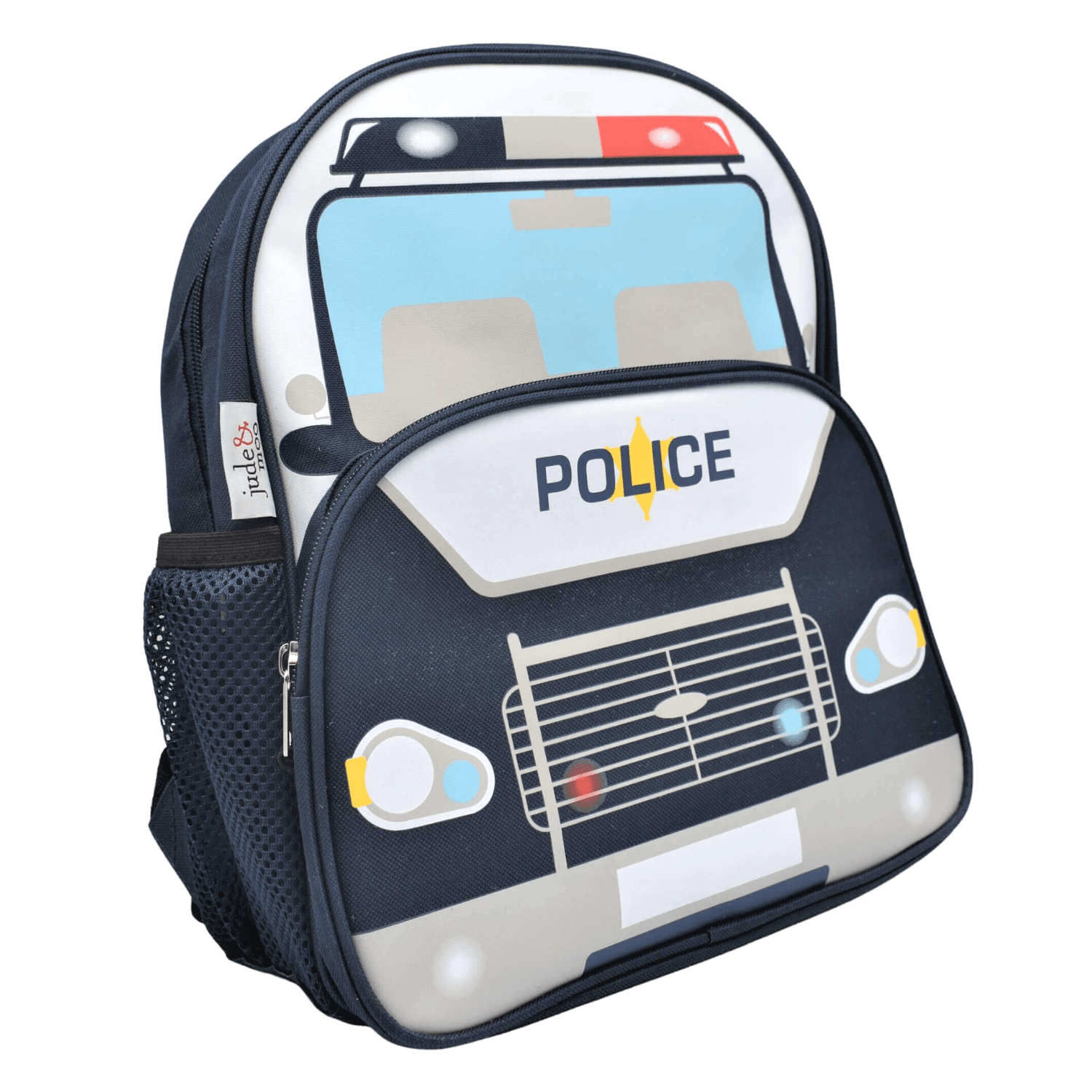 Blue Police Car Kids Backpack.