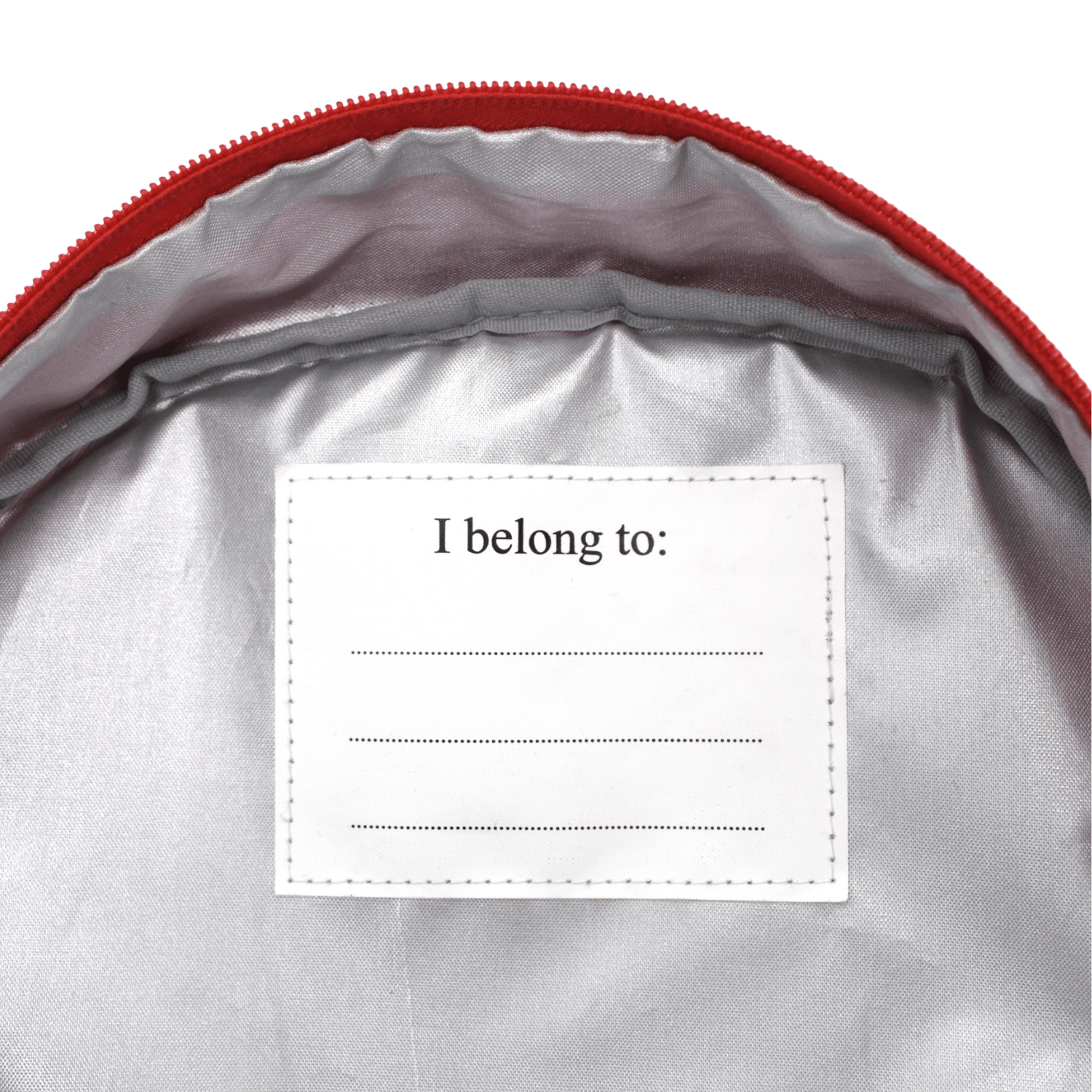 White and Red Kids Ambulance Backpack. Interior sewn name tag.