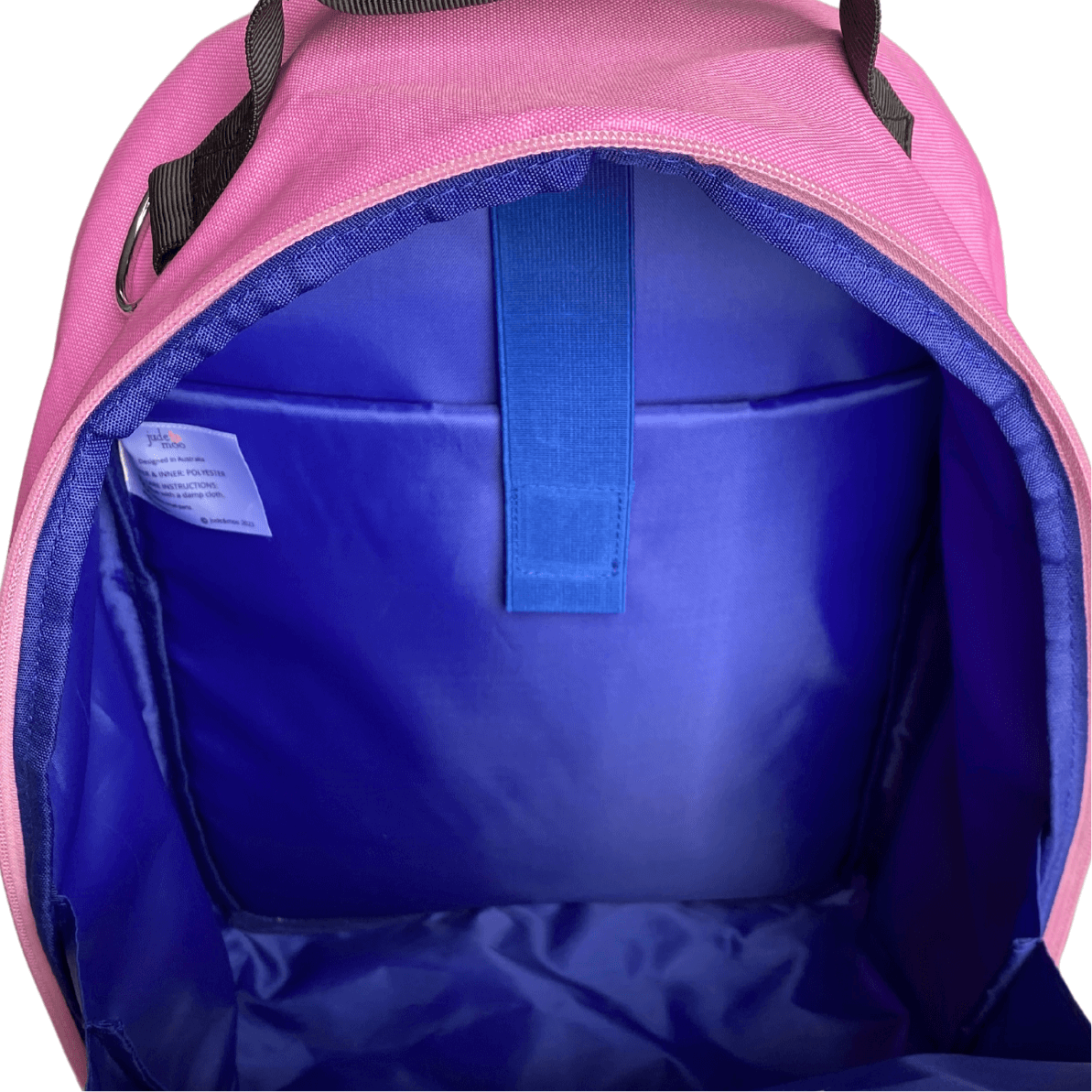 Inside large main pocket of jude&moo Ice cream Truck Kids Backpack 