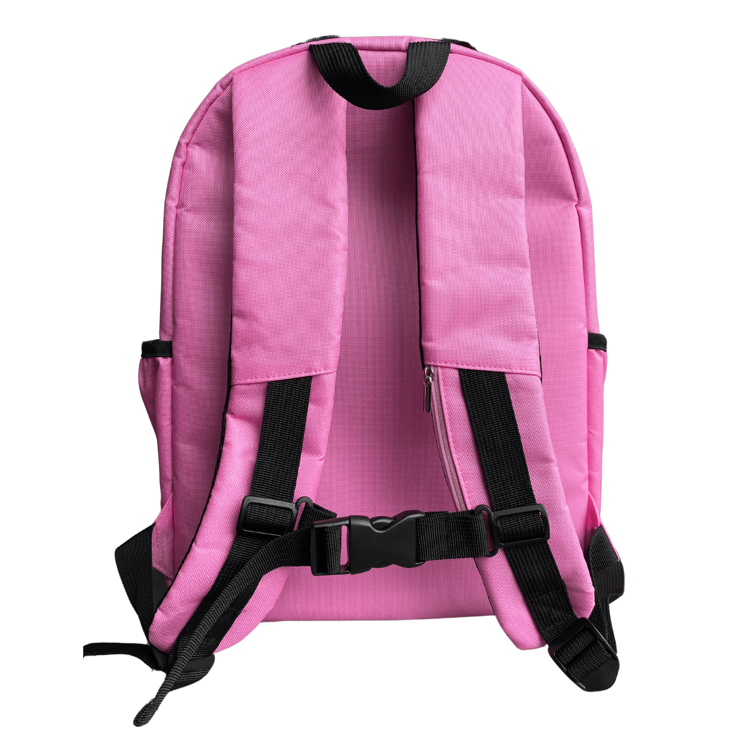 Back with chest strap, of jude&moo Ice cream Truck Kids Childcare backpack with unicorns and rainbows
